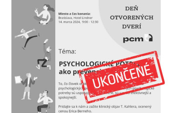 MAREC 2024 ▪ PSYCHOLOGICKÉ POTREBY AKO PREVENCIA STRESU - Deň otvorených dverí metódy Process Communication Model ®