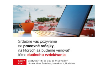 Pracovn&eacute; raňajky na t&eacute;mu du&aacute;lne vzdel&aacute;vanie 